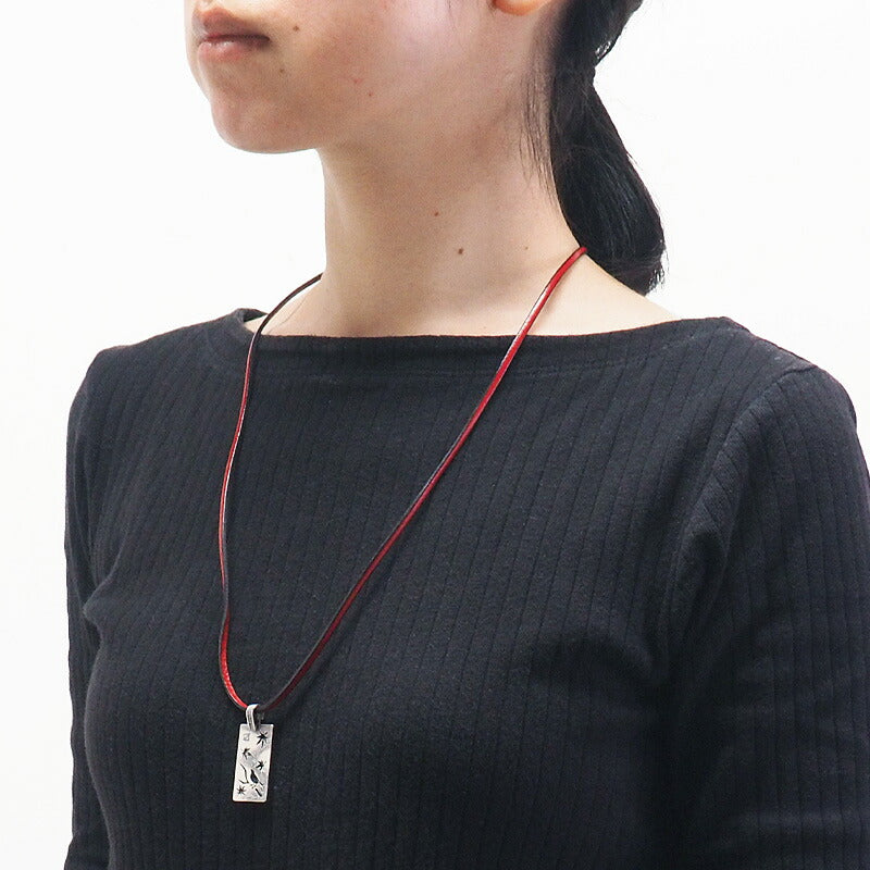 エス 和柄アクセサリー作家 三浦砂織 文鳥×紅葉 オーバーレイ シルバー
