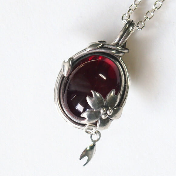 [Choose from 2 types and 2 types of chain] S Enzakura Silver Necklace Cherry Amber [S-Th-01-CA] 