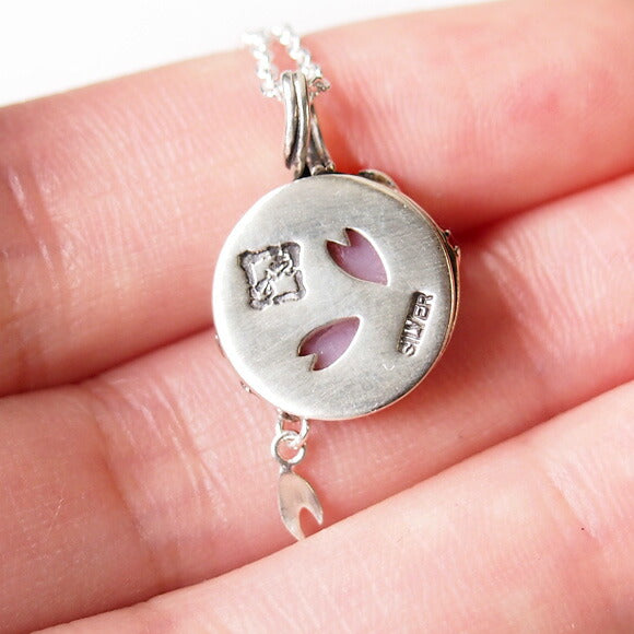 [Choose from 2 types and 2 types of chain] S Enzakura Silver Necklace Pink Opal [S-Th-01-PO] 