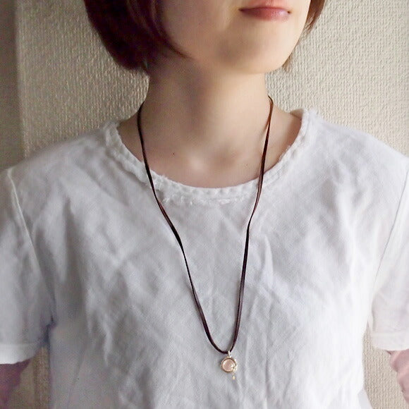 [Choose from 2 types of chain] S Enzakura Silver Necklace Rose Quartz [S-Th-01-ROSE] 