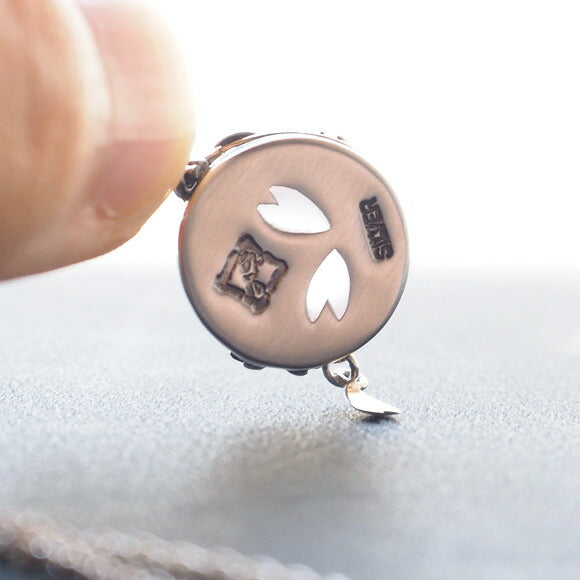 [Choose from 2 types of chain] S Enzakura Silver Necklace Rose Quartz [S-Th-01-ROSE] 