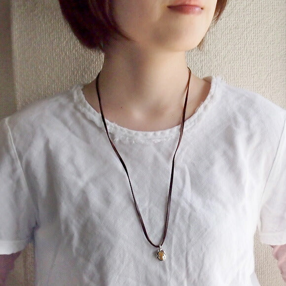 [Choose from 2 types and 2 types of chain] S Enzakura silver necklace rutilated quartz [S-Th-01-RQ] 