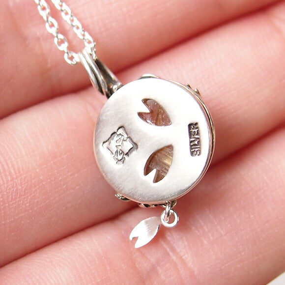 [Choose from 2 types and 2 types of chain] S Enzakura silver necklace rutilated quartz [S-Th-01-RQ] 