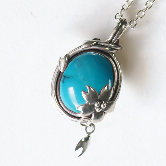 [Choose from 2 types and 2 types of chain] S Enzakura silver necklace net turquoise [S-Th-01-TQ] 