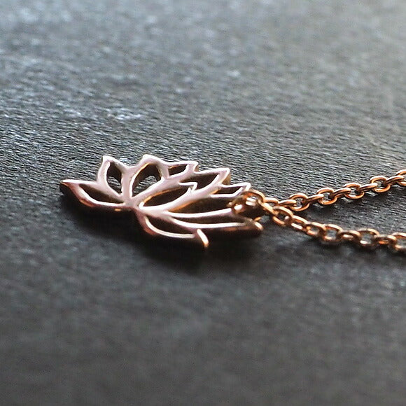 S lotus necklace 10k pink gold [S-Th-10p] 