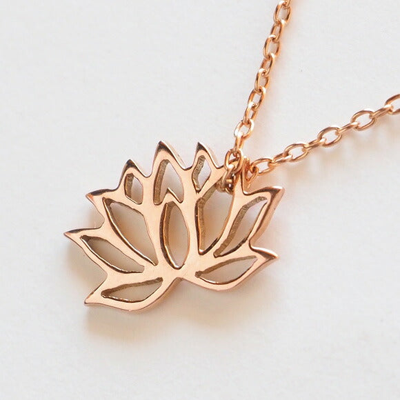 S lotus necklace 10k pink gold [S-Th-10p] 