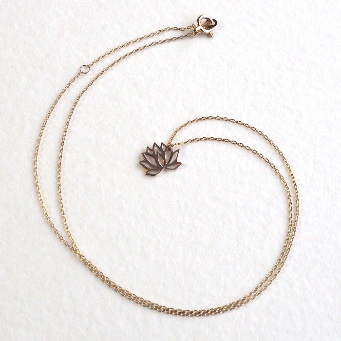 S lotus necklace 10k yellow gold [S-Th-10y]