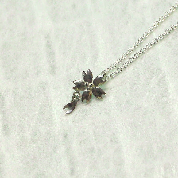 S Cherry blossom necklace One cherry blossom type Silver [S-TS-01] 