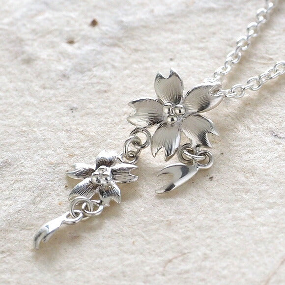 S Cherry Blossom Necklace Sakura Two Type Silver [S-TS-02] 