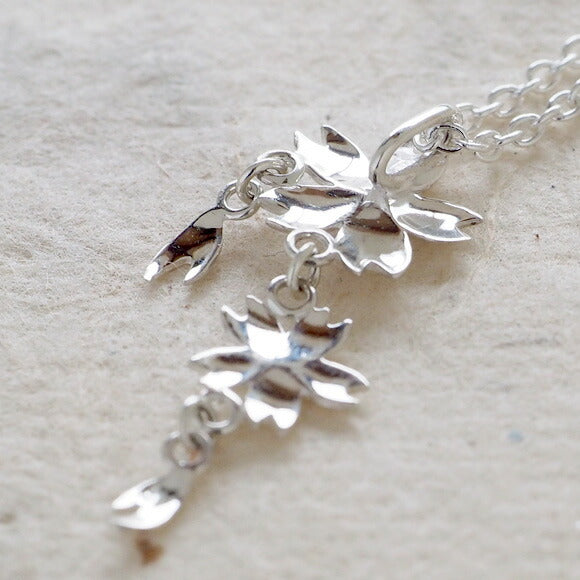 エス 桜ネックレス 桜二つタイプ シルバー [S-TS-02]