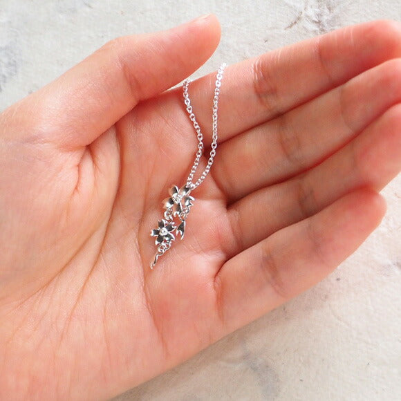 エス 桜ネックレス 桜二つタイプ シルバー [S-TS-02]