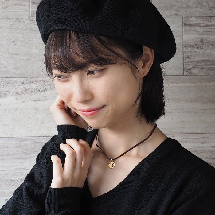 S Sakura Coin Necklace Reversible 18K Yellow Gold Ladies [S-Tsc-18y] 