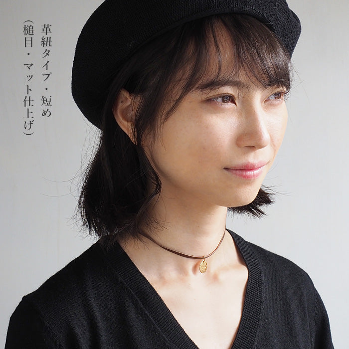 S Sakura Coin Necklace Reversible 18K Yellow Gold Ladies [S-Tsc-18y] 