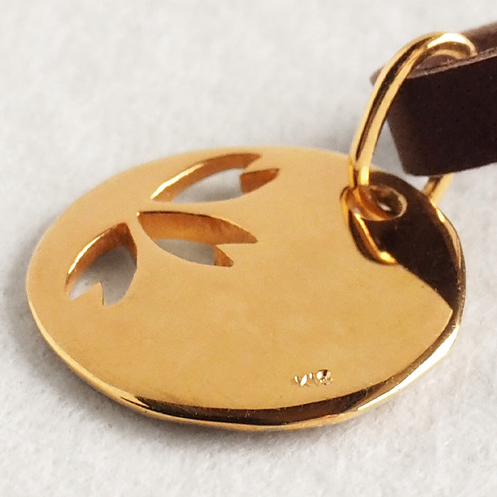 S Sakura Coin Necklace Reversible 18K Yellow Gold Ladies [S-Tsc-18y] 