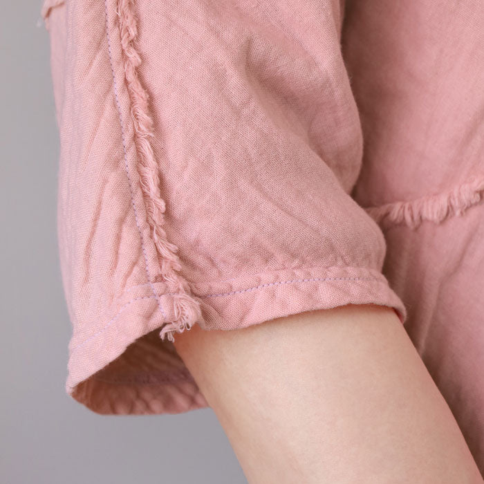 【全32色】 ガーゼ服 工房 garage (ガラージ) ダブルガーゼ ルームワンピース 5分袖 [SK-22-5S]