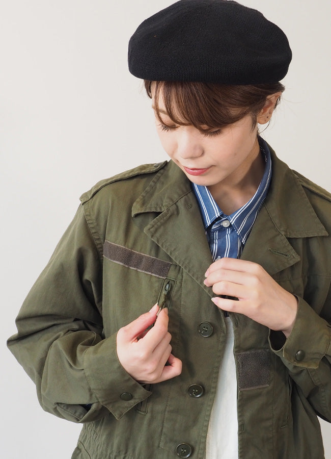 SOMETARY French Army F-1 Jacket Yangbai Dyed Yellow Sea Pine Men's Women's [SO-F1JK01-KIMI] 