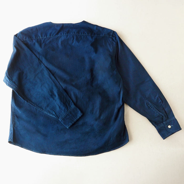 SOMETARY Romanian Army Sleeping Shirt, Long Sleeve, Indigo Dyed, Green Color, Men's, Women's, Unisex [SO-SPSH02-HANA] 