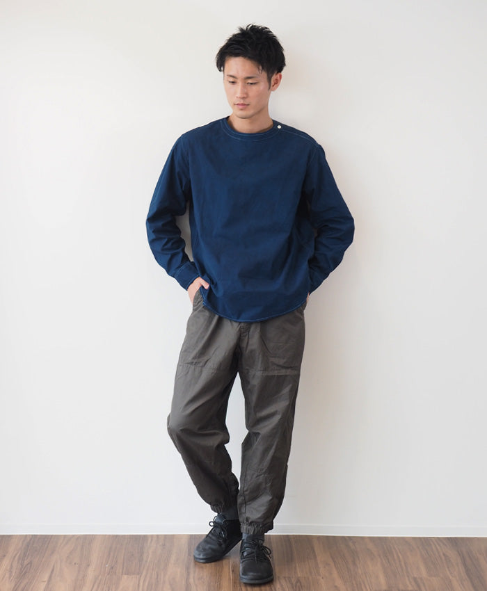 SOMETARY Romanian Army Sleeping Shirt, Long Sleeve, Indigo Dyed, Green Color, Men's, Women's, Unisex [SO-SPSH02-HANA] 