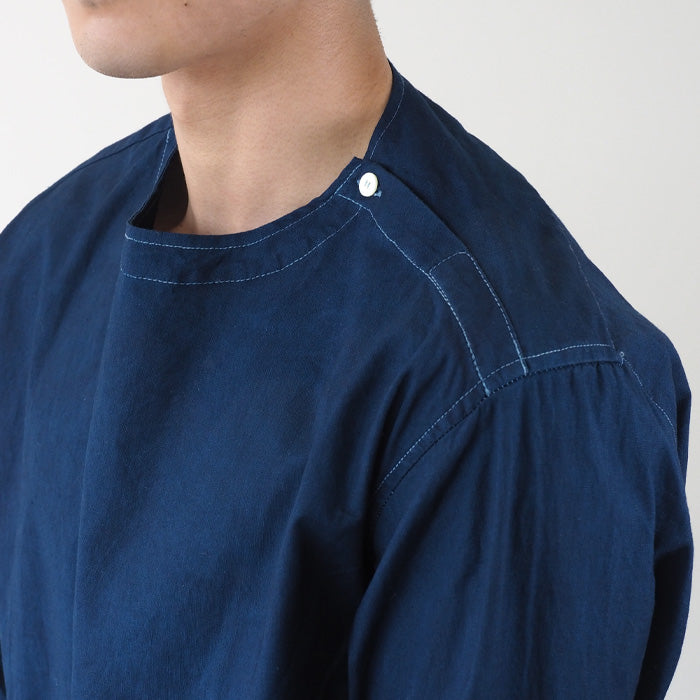 SOMETARY Romanian Army Sleeping Shirt, Long Sleeve, Indigo Dyed, Green Color, Men's, Women's, Unisex [SO-SPSH02-HANA] 