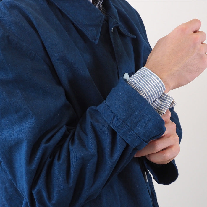 SOMETARY Indigo Dyed German Army Work Jacket Red Color Men's Women's Unisex [SO-WJK01-HANA] 