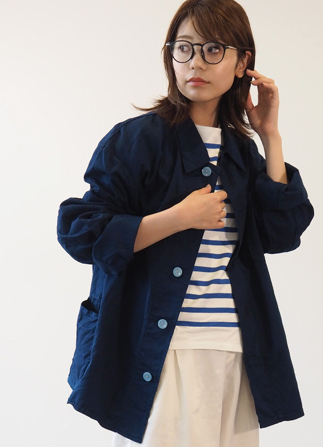 SOMETARY Indigo Dyed German Army Work Jacket Red Color Men's Women's Unisex [SO-WJK01-HANA] 