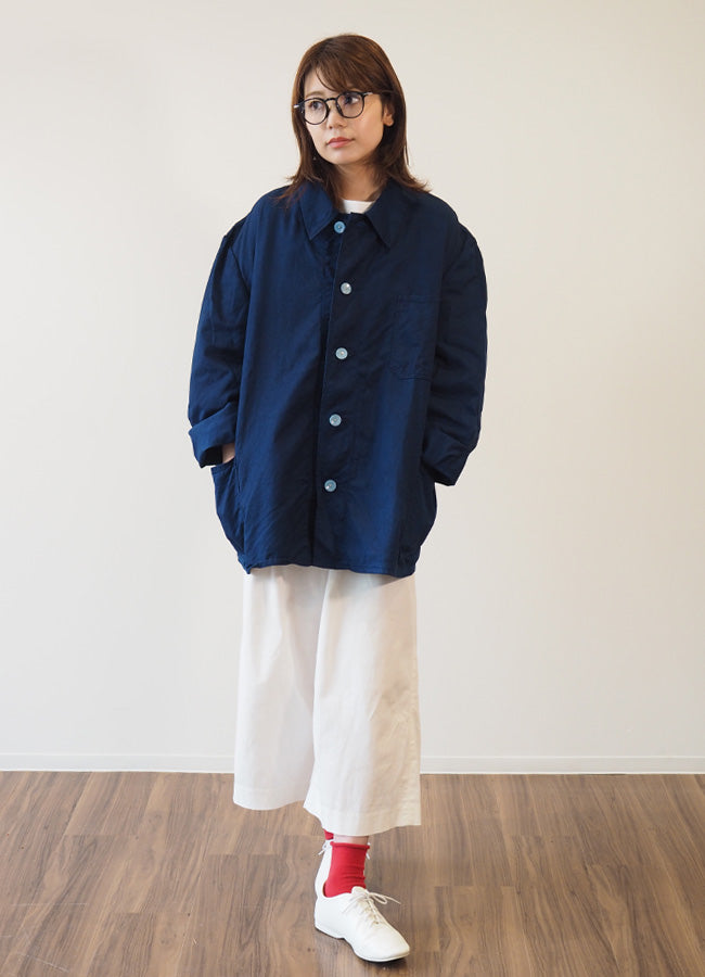 SOMETARY Indigo Dyed German Army Work Jacket Red Color Men's Women's Unisex [SO-WJK01-HANA] 