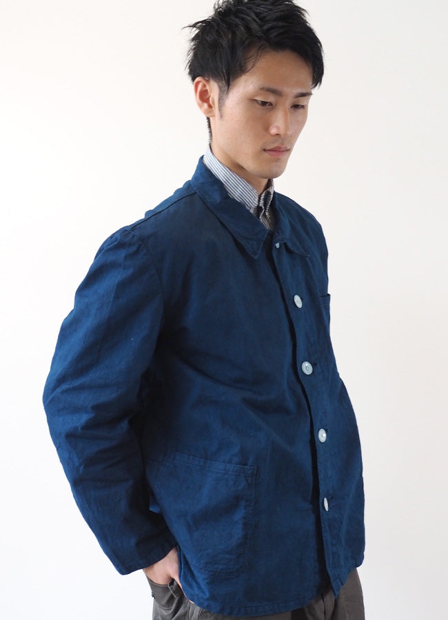 SOMETARY Indigo Dyed German Army Work Jacket Red Color Men's Women's Unisex [SO-WJK01-HANA] 