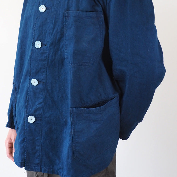 SOMETARY Indigo Dyed German Army Work Jacket Red Color Men's Women's Unisex [SO-WJK01-HANA] 