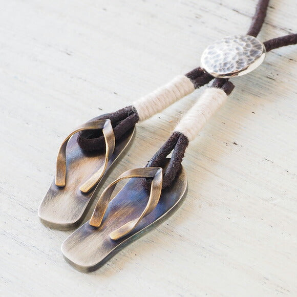 small right Handmade Accessories Sandals Loop Tie Necklace Brass [SR-LT-01] 