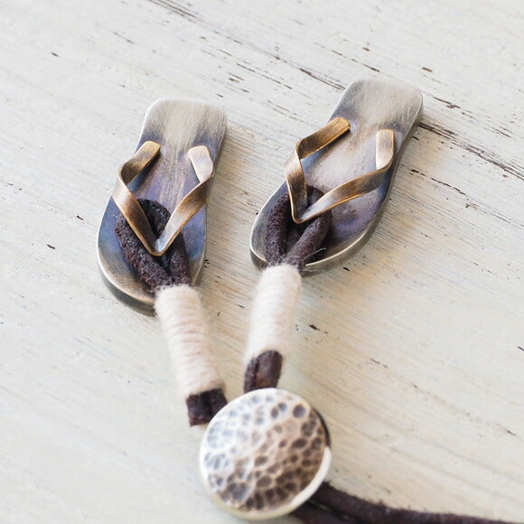 small right Handmade Accessories Sandals Loop Tie Necklace Brass [SR-LT-01] 