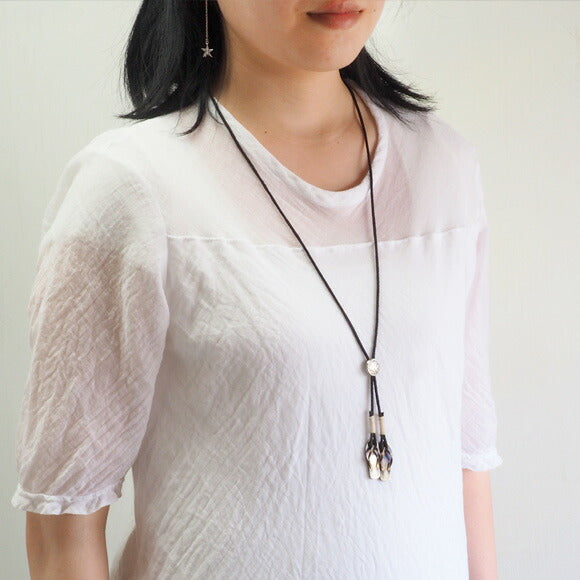 small right Handmade Accessories Sandals Loop Tie Necklace Brass [SR-LT-01] 