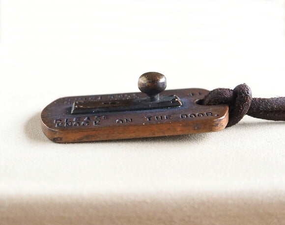 small right（スモールライト） ドアノブ タグネックレス 銅＆真鍮 革ひも [SR-NL-05]