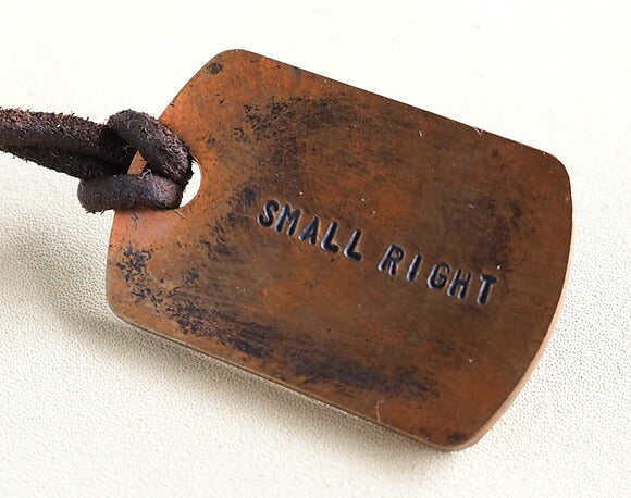 small right Door Knob Tag Necklace Copper &amp; Brass Leather Strap [SR-NL-05] 
