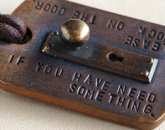 small right（スモールライト） ドアノブ タグネックレス 銅＆真鍮 革ひも [SR-NL-05]