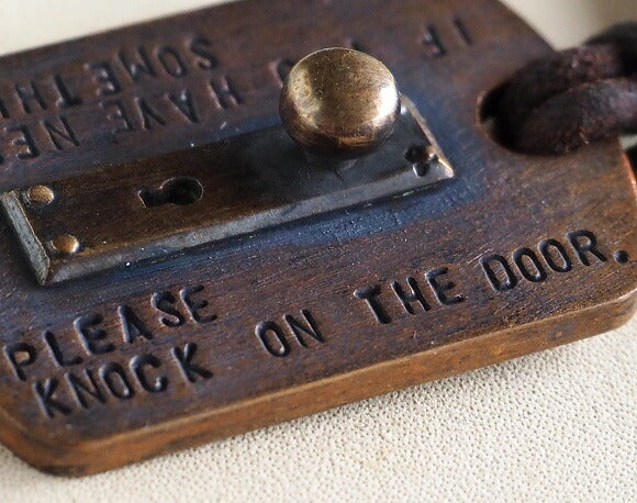 small right（スモールライト） ドアノブ タグネックレス 銅＆真鍮 革ひも [SR-NL-05]