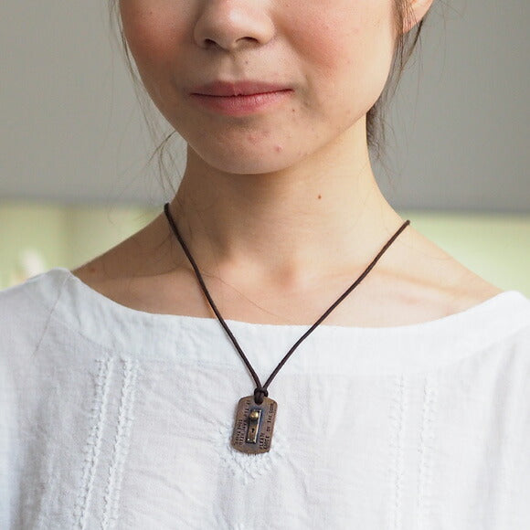 small right（スモールライト） ドアノブ タグネックレス 銅＆真鍮 革ひも [SR-NL-05]