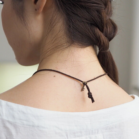 small right（スモールライト） ドアノブ タグネックレス 銅＆真鍮 革ひも [SR-NL-05]