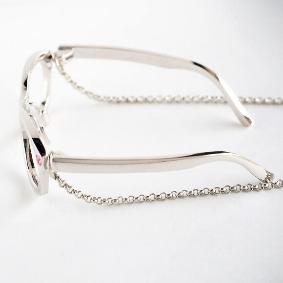 small right glasses wellington frame necklace brass rhodium plated [SR-NL-09] 