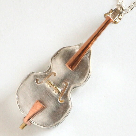 small right Contrabass necklace silver for players [SR-NL-12] 