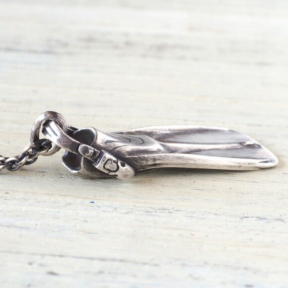 small right Fin necklace for handmade accessories divers silver [SR-NL-14] 