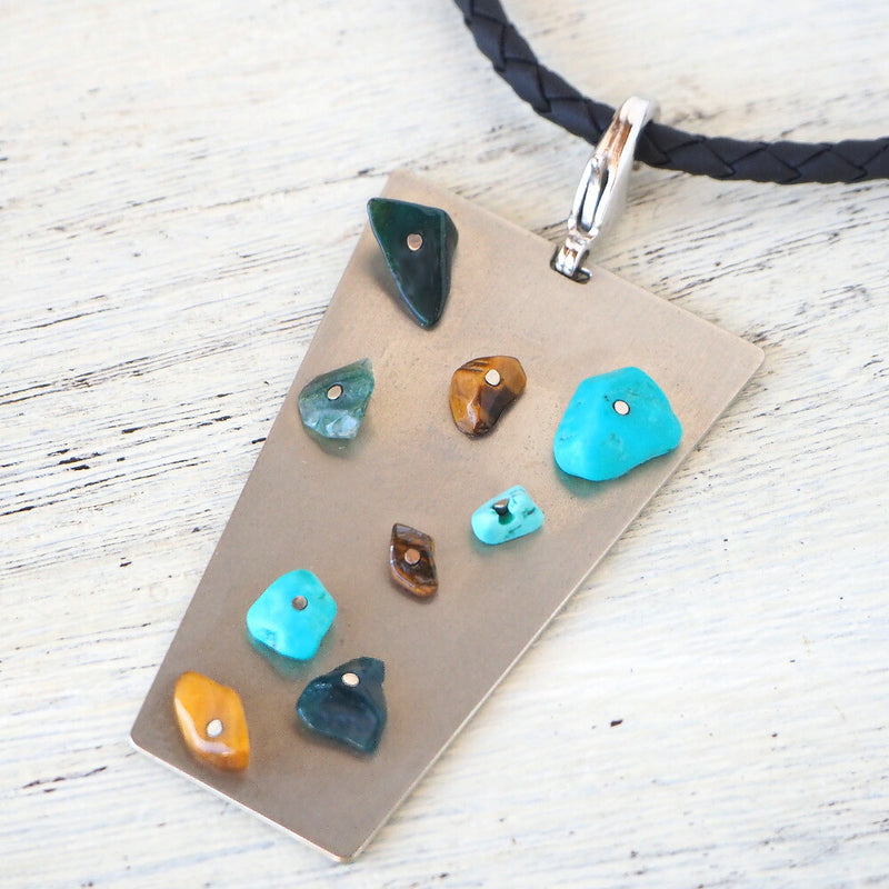 [You can choose natural stones] small right Climbing wall necklace for handmade accessories climbers [SR-NL-16] 
