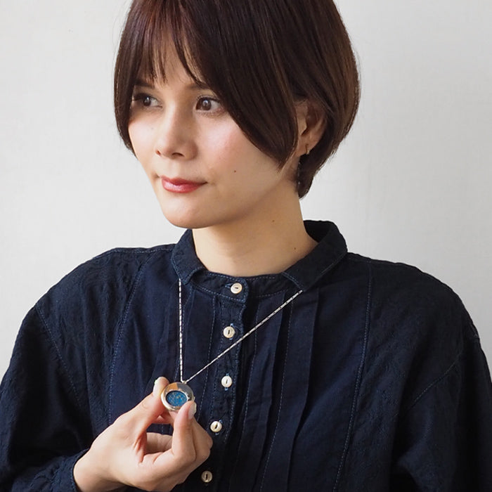 small right Locket Pendant Planisphere Necklace Silver [SR-NL-21] 