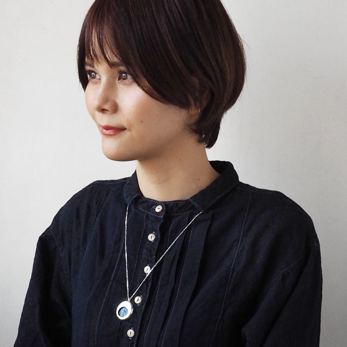 small right Locket Pendant Planisphere Necklace Silver [SR-NL-21] 