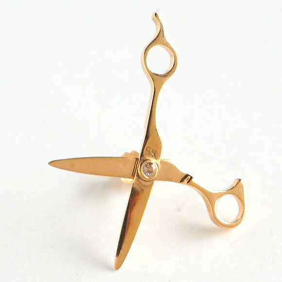 small right scissors earrings for hairdressers gold 18K plating one ear [SR-PC-01] 