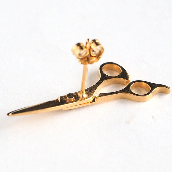 small right scissors earrings for hairdressers gold 18K plating one ear [SR-PC-01] 