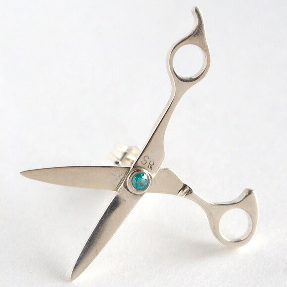 small right (small light) scissors earrings for hairdressers silver one ear [SR-PC-02] 