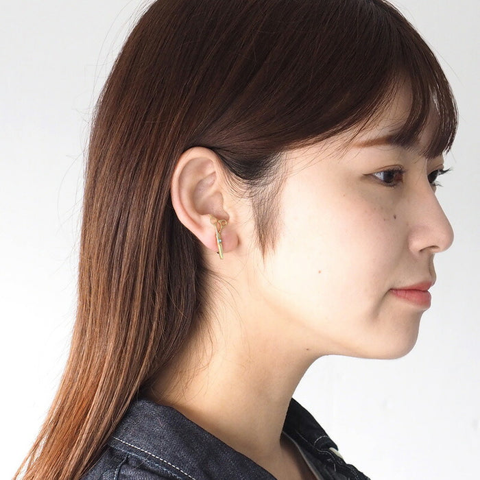 small right（スモールライト） 手作りアクセサリー 美容師のためのハサミイヤリング シルバー 18金メッキ 片耳 [SR-PC-03]