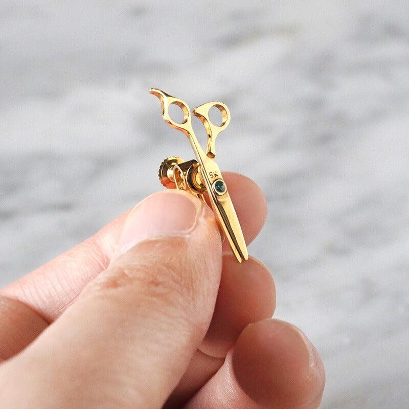 small right Scissors Earrings for Hairdressers Handmade Accessories Silver 18K Gold Plated One Ear [SR-PC-03] 