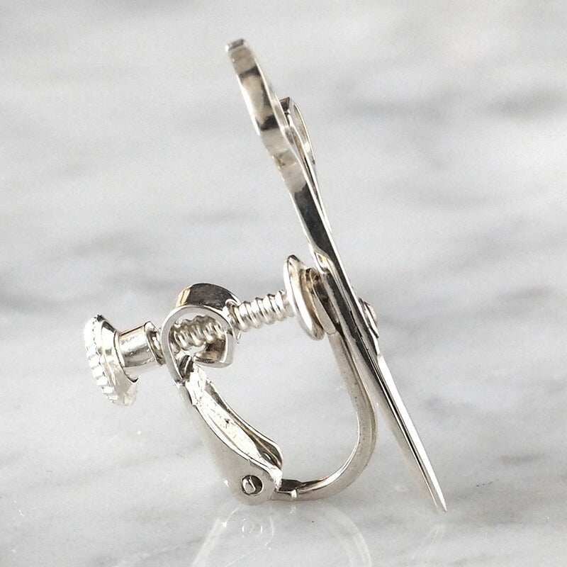 small right Scissors Earrings for Hairdressers Handmade Accessories Silver One Ear [SR-PC-04] 
