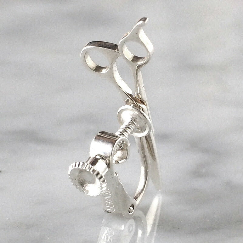 small right Scissors Earrings for Hairdressers Handmade Accessories Silver One Ear [SR-PC-04] 
